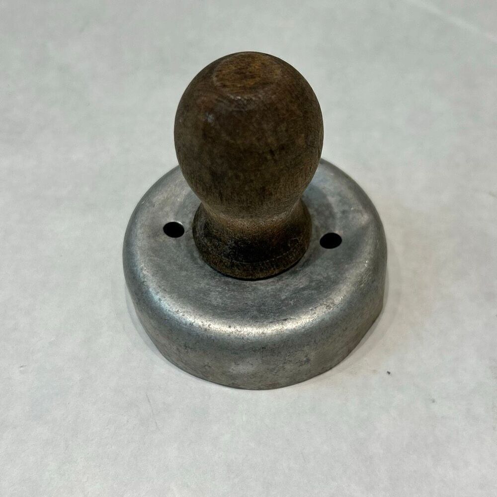 Vtg Biscuit Doughnut Cutter Wood Handle Aluminum Metal 2.5" Round Donut Cookie